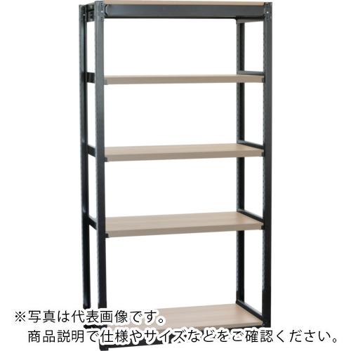 TRUSCO ( トラスコ中山 ) TSUG型スチール軽量ボルトレス棚 基本タイプ 木製棚板ベージュオーク 5段仕様 高さ1800mm 間口900mm 奥行600mm ( TSUG100-63L5-BOBK )