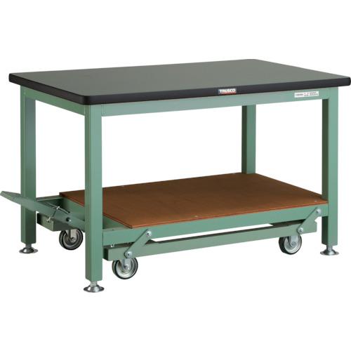 TRUSCO ( トラスコ中山 ) 重荷重作業台移動式(3000kg)TWC型 1200X750XH740 基本タイプ グリーン色 ( RTWC-1200 (リノリュームバリテンバン) )|Orange Tool Tokiwa
