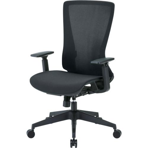 TRUSCO ( トラスコ中山 ) ハイバックメッシュチェア 肘付 黒いこと ( TMCC-BK )