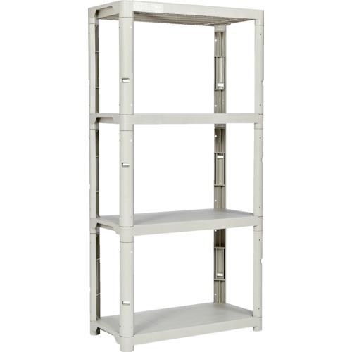 TRUSCO ( トラスコ中山 ) プラ棚 高さ1800-4段タイプ コーナーキャップ4個付 ネオグレー ( TPT-6344CA )