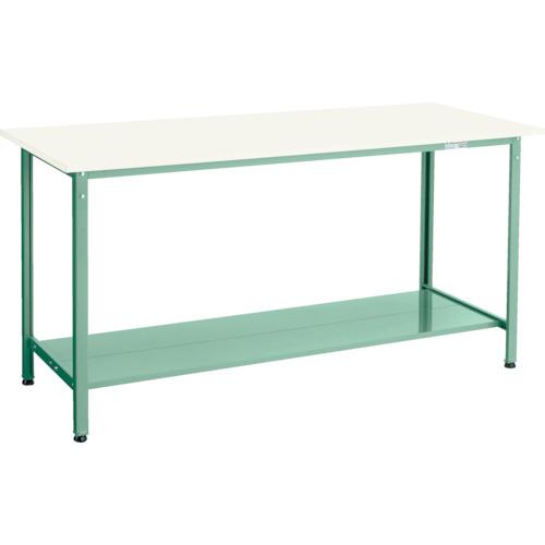 【SALE価格】TRUSCO ( トラスコ中山 ) 軽荷重立作業台(300kg)HAE型 1800X750XH900 下棚2枚付 グリーン色 ( HAE-1800LT2 )｜Orange Tool Tokiwa
