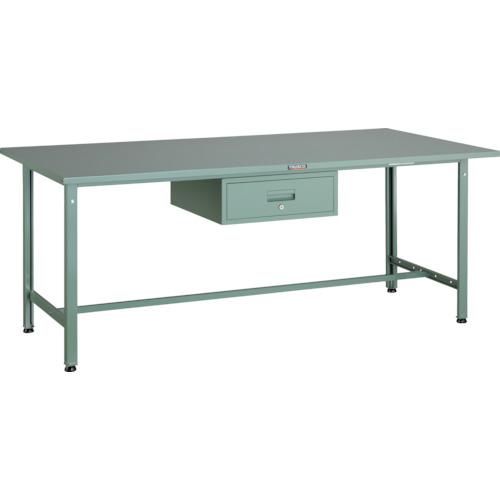 【SALE価格】TRUSCO ( トラスコ中山 ) 軽荷重作業台(300kg)AE型 1800X900XH740 1段引出付 グリーン色 ( SAE-1809F1 (スチールテンバン) )|Orange Tool Tokiwa