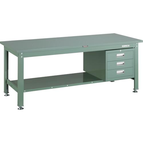 TRUSCO ( トラスコ中山 ) 中荷重作業台(1200kg)HW型 1800X750XH740 3段引出付 グリーン色 緑 ( SHW-1800D3 GN(ｸﾞﾘｰﾝ)(3ﾀﾞﾝｷｬﾋﾞﾈｯﾄ) )