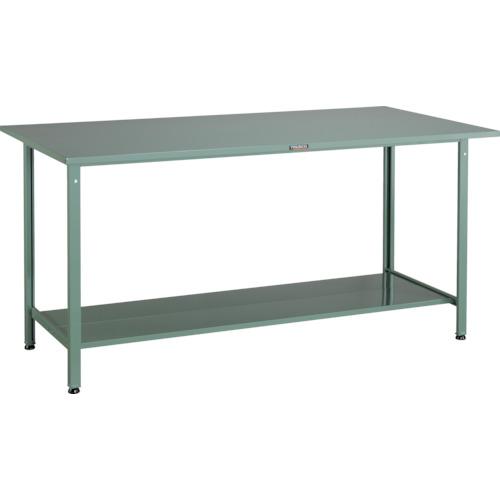 TRUSCO ( トラスコ中山 ) 軽荷重立作業台(300kg)HAE型 1800X750XH900 下棚2枚付 グリーン色 ( HSAE-1800LT2 )