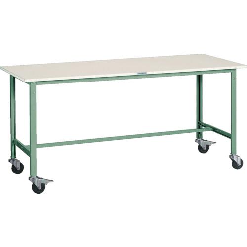 TRUSCO ( トラスコ中山 ) 軽荷重作業台(150kg)AE型 1800X750XH845 φ100キャスター付 グリーン色 ( RAE-1800C100 )