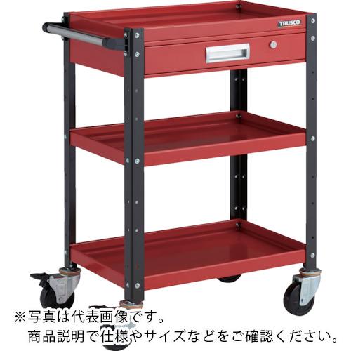 TRUSCO ( トラスコ中山 ) 物の具手押し車 バーディワゴン 600X400 引出付 赤いこと/黒いこと ( BDW-963V-RBK )