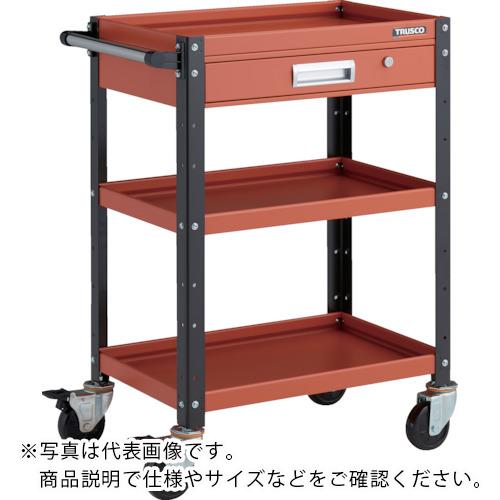 TRUSCO ( トラスコ中山 ) 物の具手押し車 バーディワゴン 600X400 引出付 オレンジ色/黒いこと ( BDW-963V-ORBK )