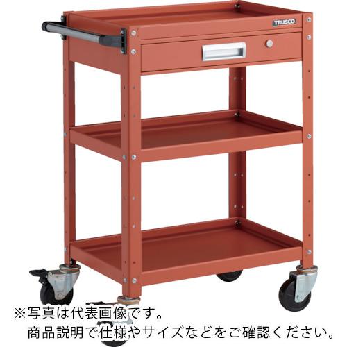 TRUSCO ( トラスコ中山 ) 物の具手押し車 バーディワゴン 600X400 引出付 オレンジ色 ( BDW-963V-OROR )