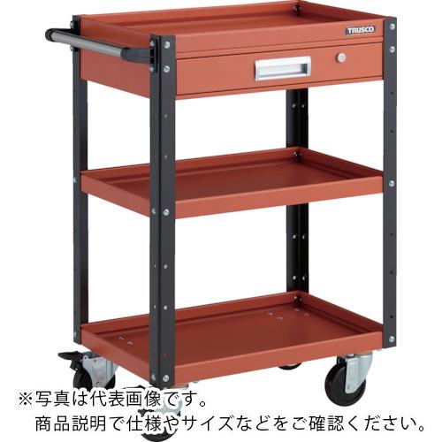 TRUSCO ( トラスコ中山 ) ツールワゴン イーグルワゴン 600X400XH880 引出付 4輪自在 オレンジ/ブラック ( EGW-963VJ-ORBK )