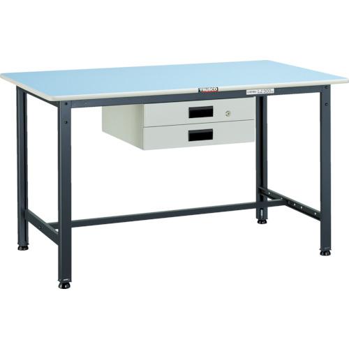 TRUSCO ( トラスコ中山 ) 軽荷重作業台(250kg)BE型 1200X750XH740 薄型2段引出付 ダークグレー色 ( BE-1275UDK2 )|Orange Tool Tokiwa