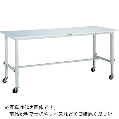 TRUSCO ( トラスコ中山 ) 軽荷重作業台高さ調節式(80kg)AEM型 1800X750XH719~1019 φ75キャスター付 ホワイト色 ( SAEM-1800C75 W )