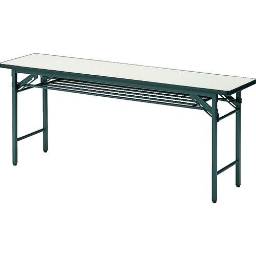 TRUSCO ( トラスコ中山 ) 会議用テーブル棚付折り畳み式 1800X450XH700 アイボリー アイボリー ( TS-1845 IV(ｱｲﾎﾞﾘｰ)(ｿﾌﾄｴｯｼﾞﾏｷ) )