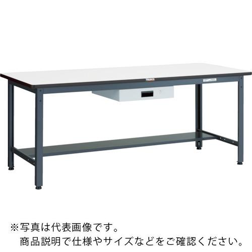 【SALE必要経費】TRUSCO ( トラスコ中山 ) 中掛け目御役目台(500kg)AEW型 1800X900XH740 薄型1段引出付 うす暗い薄墨色色 ( AEWS-1890UDK1 )