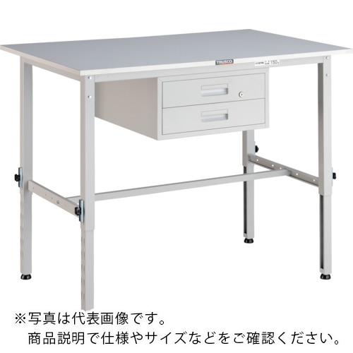 TRUSCO ( トラスコ中山 ) 軽荷重作業台高さ調節式(150kg)AEM型 900X600XH650~950 2段引出付 ホワイト色 ( RAEM-0960F2 W )