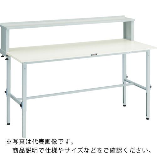 TRUSCO ( トラスコ中山 ) 軽荷重作業台高さ調節式(150kg)AEM型 1800X900XH954~1254(全高) 上棚付 ホワイト色 ( RAEM-1809YURB W )