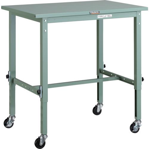 TRUSCO ( トラスコ中山 ) 軽荷重作業台高さ調節式(80kg)AEM型 900X600XH719~1019 φ75キャスター付 グリーン色 ( SAEM-0960C75 )｜Orange Tool Tokiwa