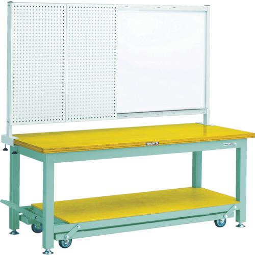 TRUSCO ( トラスコ中山 ) 重荷重作業台移動式(3000kg)TWC型 1800X750XH1740(全高) 前パネル付 グリーン色 ( TWC-1800P1 )