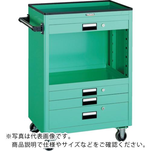 【SALE必要経費】TRUSCO ( トラスコ中山 ) 手道具手押し車 600X400 浅3深1抽き出し 幕板付 白いこと ( NTS-631P-W )