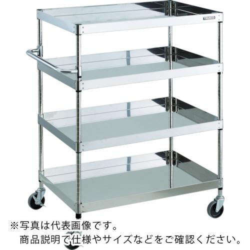 TRUSCO ( トラスコ中山 ) ステンレスワゴン クリーンフェニックスワゴン SUS304 W750×D500×H1200 4段 スチール金具 ( CPE3-1274 )