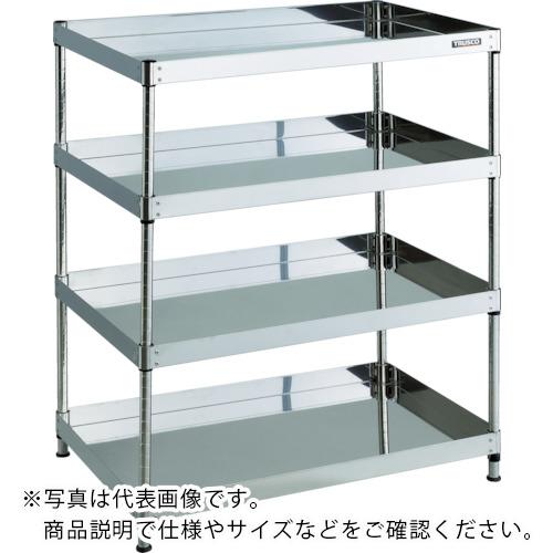 TRUSCO ( トラスコ中山 ) ステンレスワゴン 304クリーンフェニックス ラック型 750X500 4段 ( CPE3-R1274 )