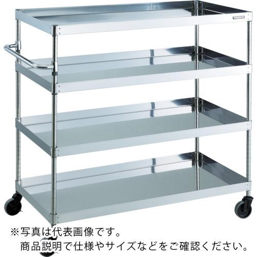 TRUSCO ( トラスコ中山 ) ステンレス製ワゴン クリーンフェニックスワゴン SUS430 W600×D400×H1200 4段 ( CPE4-1264 )