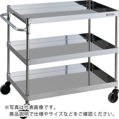 TRUSCO ( トラスコ中山 ) ステンレス鋼製手押し車 クリーンフェニックスワゴン SUS430 W750×D500×H880 3段 ( CPE4-973 )
