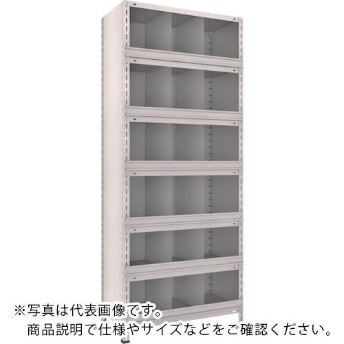 TRUSCO ( トラスコ中山 ) スチール写真製軽さ雄螺旋式棚 縦間仕切り前当付 W875×D450×H2100 3列6段 ネオ薄墨色 ( 73X-57 NG(ﾈｵｸﾞﾚｰ) )