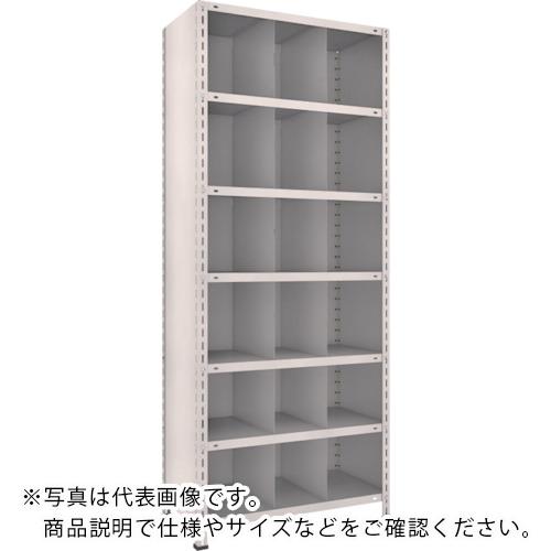 【SALE必要経費】TRUSCO ( トラスコ中山 ) スチール写真製軽さ雄捻子式棚 縦中仕切り付 W875×D450×H2100 3列6段 ネオ薄墨色 ( 73X-37 NG(ﾈｵｸﾞﾚｰ) )