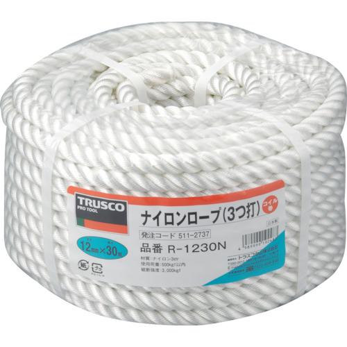 TRUSCO ( トラスコ中山 ) ナイロンロープ 3つ打 線径12mmX長さ30m ( R-1230N )