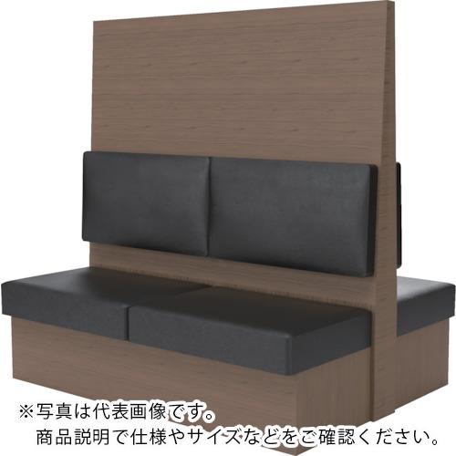 TRUSCO ( トラスコ中山 ) ミーティングベンチダブル H1500XW1800XD960木目タークブラウン 生地レザーブラック ( MBW56DBLBK )