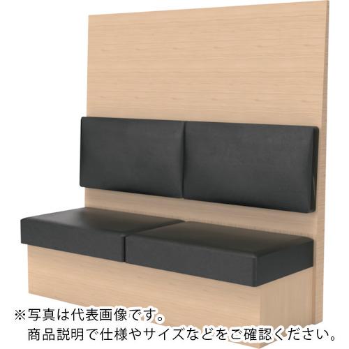 TRUSCO ( トラスコ中山 ) ミーティングベンチシングル H1500XW1800XD510木目ナチュラル 生地レザーブラック ( MBS56NLBK )