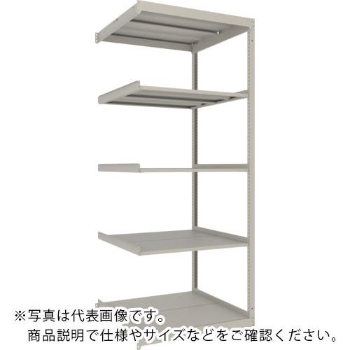 TRUSCO ( トラスコ中山 ) スチールラック 薄板ラック(棚板分割タイプ、耐荷重100Kg)1200×875×H2100 5段連結 ネオグレー ( UL-7495B NG )