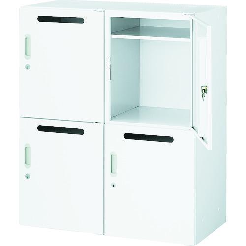 TRUSCO ( トラスコ中山 ) ユニット型壁面書庫 片開パーソナル2列2段 投入口付 H1050 W色 ( ULPW-11 )