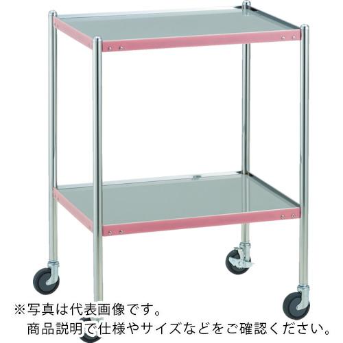TRUSCO ( トラスコ中山 ) ステンレス台車 抗菌SUSカラーラインワゴン 450X300 ピンク ( KSCLW-1A-P )