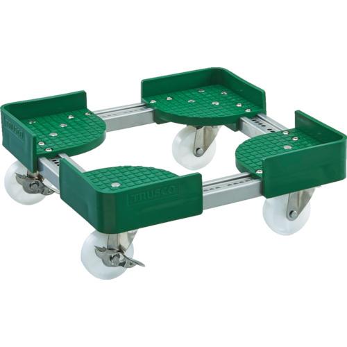 TRUSCO ( トラスコ中山 ) 伸縮式コンテナ台車SUS 内寸300-400X300-400 ストッパー付 ( FCD-3030SUS-S )