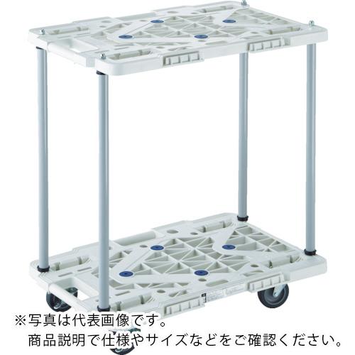 TRUSCO ( トラスコ中山 ) 樹脂製台車 2段式ルートバン 600X400 ハンドル無 ストッパー付 黒 ( MPK-6020S-BK )｜Orange Tool Tokiwa