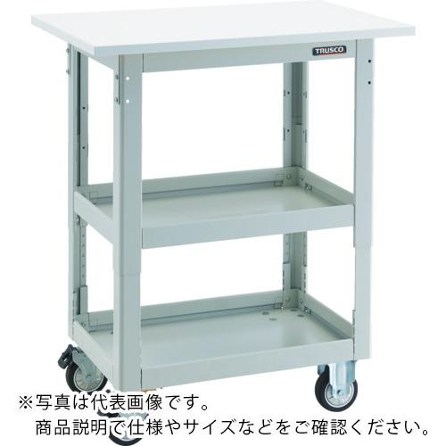【SALE価格】TRUSCO ( トラスコ中山 ) ツールワゴン ドルフィン 高さ調節式 天板付 4輪自在 ウレタン車輪 ホワイト ( DLWS-A963TUJ-W )｜Orange Tool Tokiwa