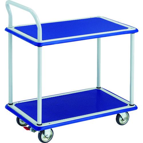 TRUSCO ( トラスコ中山 ) プレス製運搬車 台車 ドンキーカート 2段式片袖タイプ740×480 ストッパー付 ( 104NS )