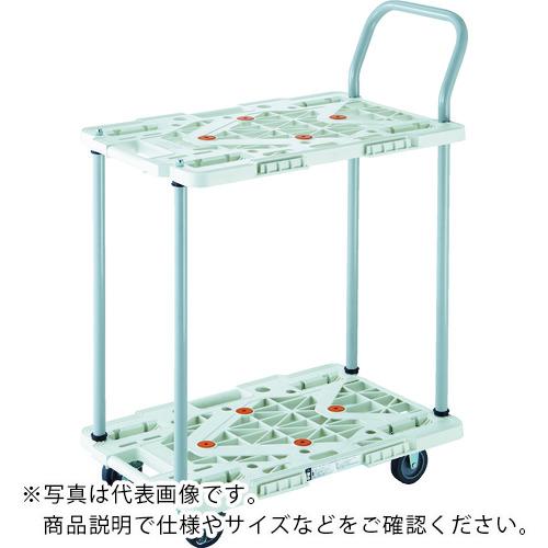 TRUSCO ( トラスコ中山 ) 樹脂製台車 2段式ルートバン 600X400 ハンドル付 4輪自在 ストッパー付 青 ( MPK-6024JS-B )｜Orange Tool Tokiwa