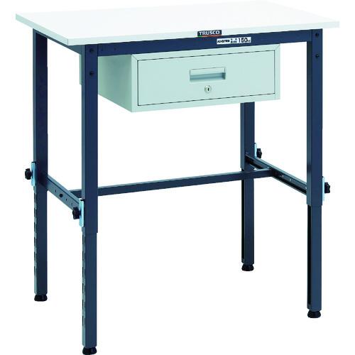 TRUSCO ( トラスコ中山 ) 軽荷重作業台高さ調節式(150kg)AEM型 900X600XH650~950 1段引出付 ダークグレー色 ( AEM-0960F1 DG )