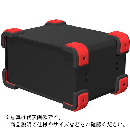 タカチ ( タカチ電機工業 ) コーナーガード付アルミケース ブラック/レッド ( UCG22-12-16BR ) (株)タカチ電機工業 【メーカー取寄】