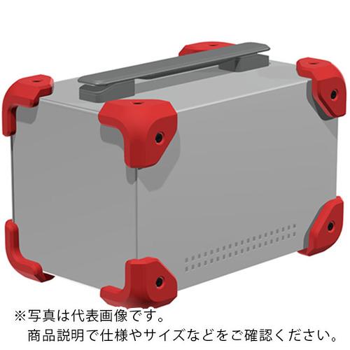 タカチ ( タカチ電機工業 ) コーナーガード付ケース メタリックシルバー/レッド ( MCG14-14-23SR ) (株)タカチ電機工業 【メーカー取寄】