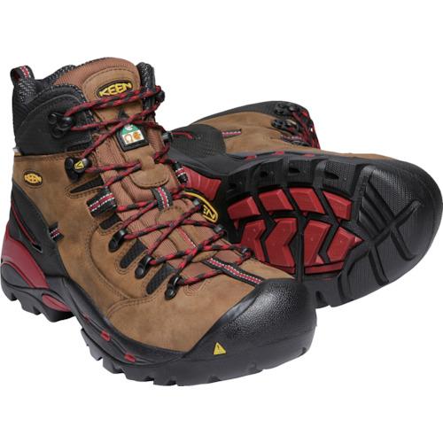 KEEN カーボン先芯入り防水ワークブーツ シーエスエー ハミルトン カーボン ウォータープルーフ バイソン/ジェスターレッド 25cm ( 1020096-250 )