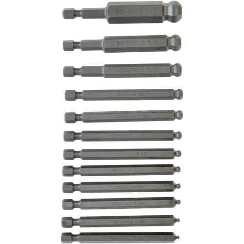 BONDHUS ( ボンダス ) ボールポイント・パワービット インチ セット12本組(5/64-1/2) 差込角6.35mm(1/4) ( BHX12 )