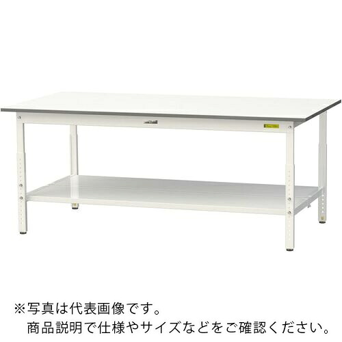 真っ盛りテック ( 山金工業 ) 軽さ御役目台 細工物時刻表150つづき物 高さかい繕う手あい 全面棚付 低圧メラミン天板 W1800×D900×H600~900粍 シルキーホワイト ( SUPA-1890TT-WW )
