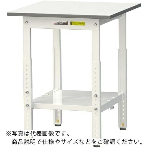 まっ盛りテック ( 山金工業 ) 軽さやり方台 細工物一覧表150つづき物 高さ合わせる手合い 全面棚付 低圧メラミン天板 W600×D600×H600~900粍 シルキーホワイト ( SUPA-660TT-WW )