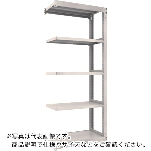 TRUSCO ( トラスコ中山 ) M3型中量棚 900X471XH2100 5段 連結 免震樹脂ベース付 ネオグレー ( M3-7355BSFC NG )