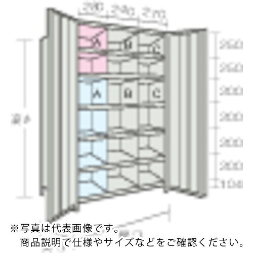 TRUSCO ( トラスコ中山 ) スチールラック 軽量棚両開扉付 875X383XH1800 7段 ネオグレー ( 63V-T37 NG(ﾈｵｸﾞﾚｰ) )