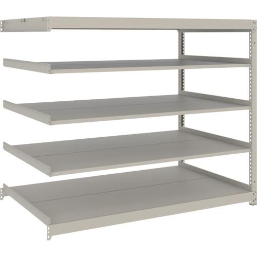 TRUSCO ( トラスコ中山 ) スチールラック 薄板ラック(棚板分割タイプ、耐荷重100Kg)1800×875×H1200 5段連結 ネオグレー ( UL-4695B NG )