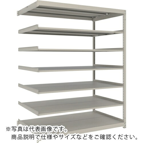 TRUSCO ( トラスコ中山 ) スチールラック 薄板ラック(棚板分割タイプ、耐荷重100Kg)1500×875×H1800 7段連結 ネオグレー ( UL-6597B NG )